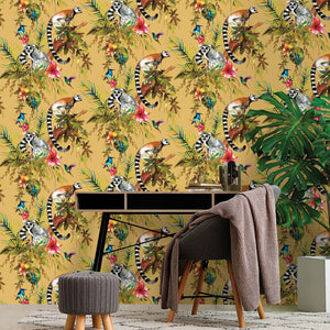 DUTCH WALLCOVERINGS Carta da Parati "Lemur" Ocra 442557