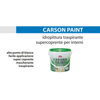 Pittura murale traspirante bianca Idropittura per interni Carson Paint 5 Litri