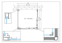 Box Cabina Doccia 3 Lati Vetro Fisso Laterale + Due Lati Scorrevoli Vetro 6 mm H 190 cm 100x100x100