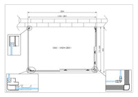 Box Cabina Doccia 3 Lati Vetro Fisso Laterale + Due Lati Scorrevoli Vetro 6 mm H 190 cm 80x130x80