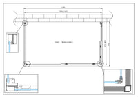 Box Cabina Doccia 3 Lati Vetro Fisso Laterale + Due Lati Scorrevoli Vetro 6 mm H 190 cm 90x140x90