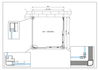 Box Cabina Doccia 3 Lati Vetro Fisso Laterale + Due Lati Scorrevoli Vetro 6 mm H 190 cm 90x90x90