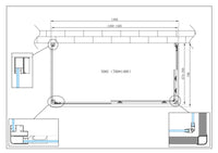 Box Cabina Doccia 3 Lati Vetro Fisso Laterale + Due Lati Scorrevoli Vetro 6 mm H 190 cm 70x140x70