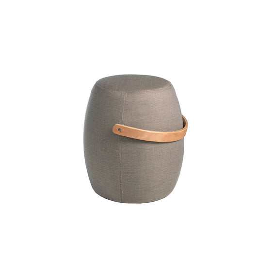 Puff rivestito in tessuto 50 x 46 cm di design colore grigio