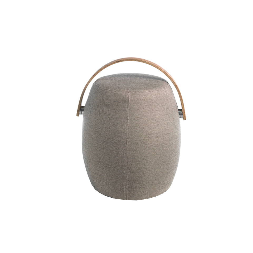 Puff rivestito in tessuto 50 x 46 cm di design colore grigio