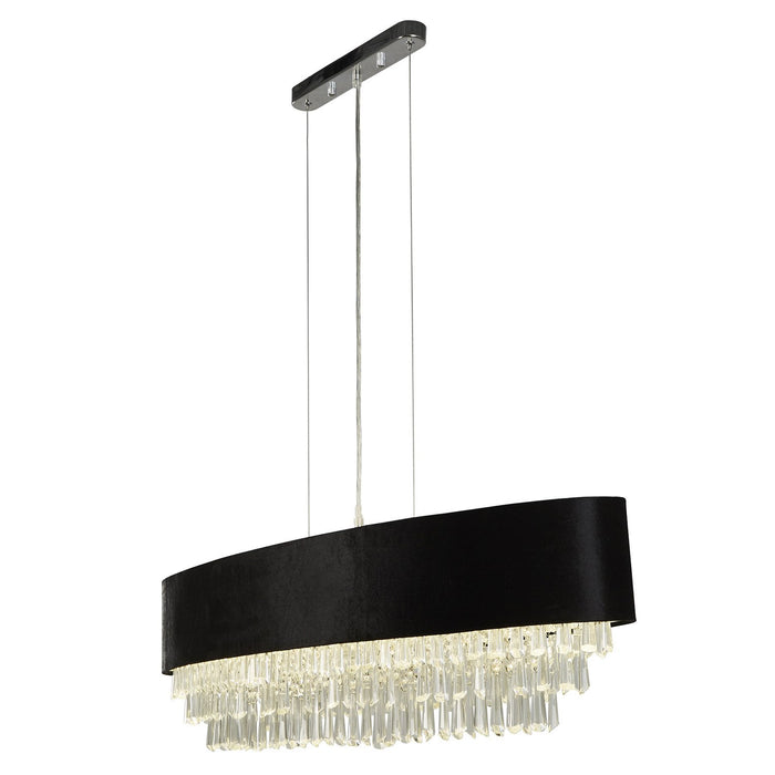 Lampadario Contemporaneo Fascino Acciaio Cromo Tessuto 8 Luci G9