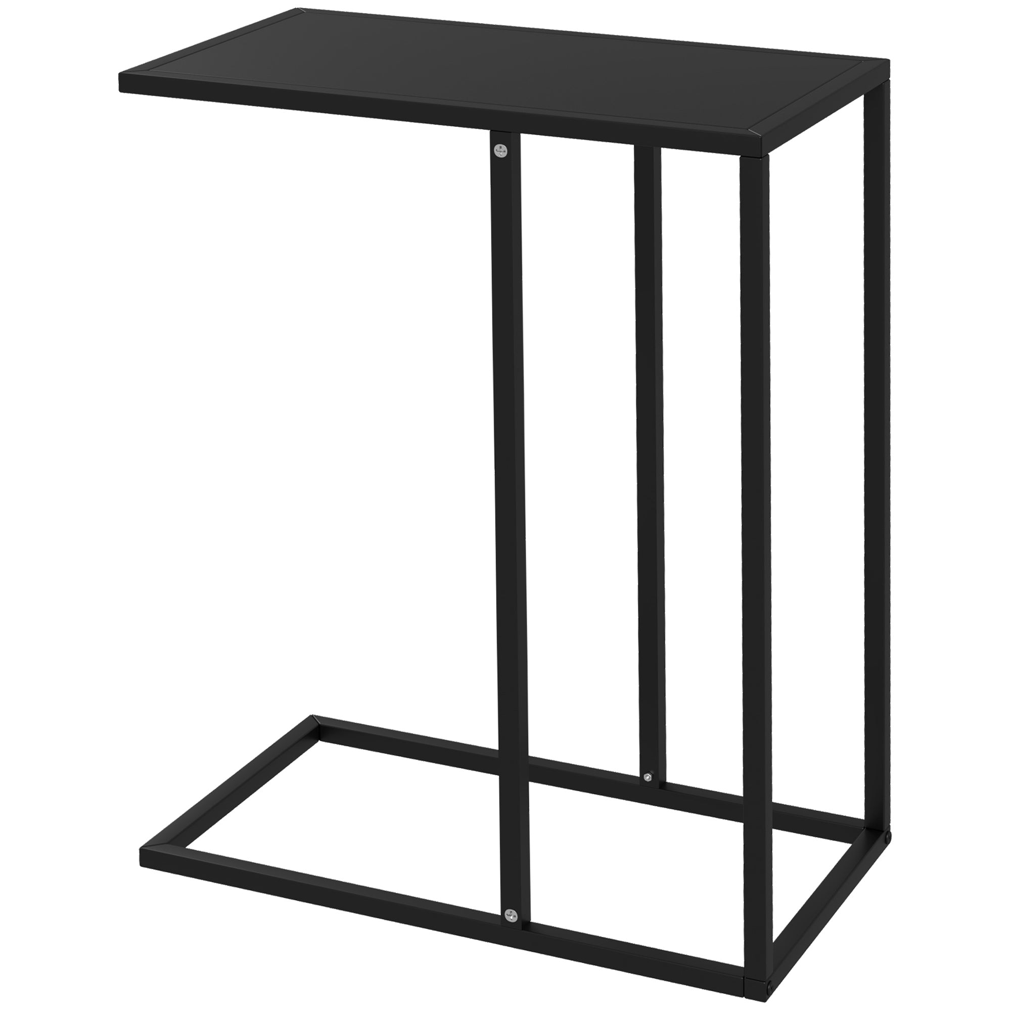 Tavolino da Salotto a Forma di C 46x26x60 cm in Acciaio Nero