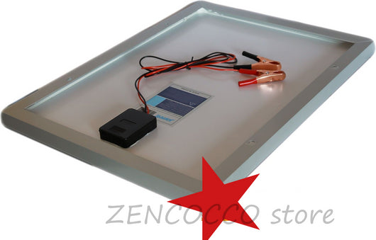 50W Pannello Solare Modulo Fotovoltaico 12V CELLE SILICIO PINZE BATTERIA - ZENCOCCO