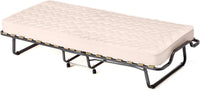 Brandina Pieghevole con Materasso, Struttura Metallica, Materasso in Memory Foam, Trapuntatura a Onda con Imbottitura a Doppia Fibra, 200x90x41 cm, Made in Italy (Stile 2 Beige)