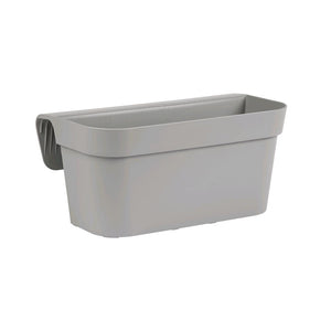 Vaso da Balcone Grigio 38x15x18H cm Balconiera Cassetta per Ringhiere e Parapetti