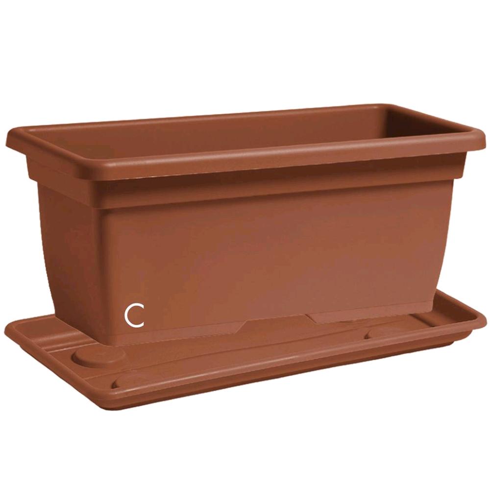 Vaso Rettangolare in Plastica PPL Colore Terracotta 80x40x34H cm 63 Litri