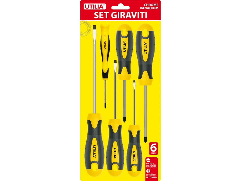 Utilia set giraviti taglio e croce 6 pz. - Utilia