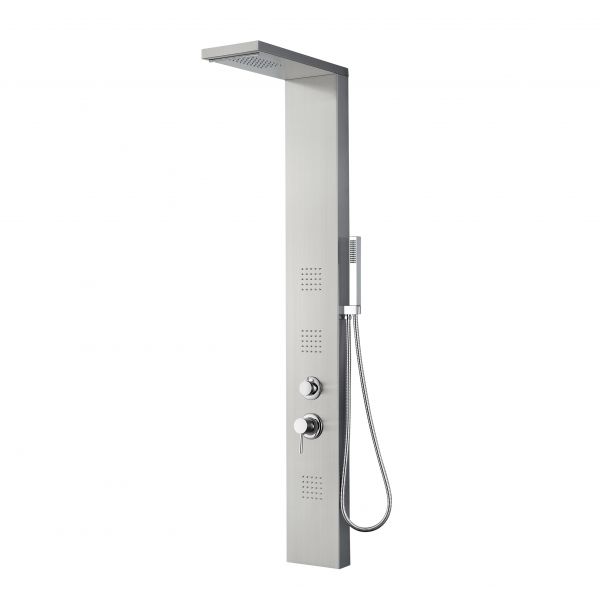 Colonna doccia multifunzione modello Rodi - Acciaio Inox Lucidato - Versione CON led