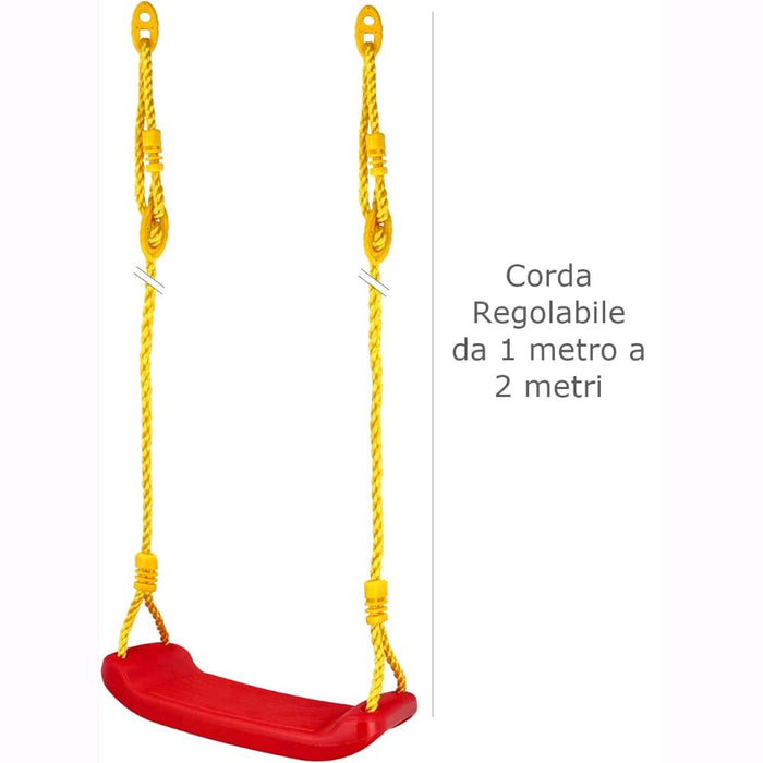 Seggiolino per Altalena Bambini in PVC con Ganci e Corda 38x16x9 cm