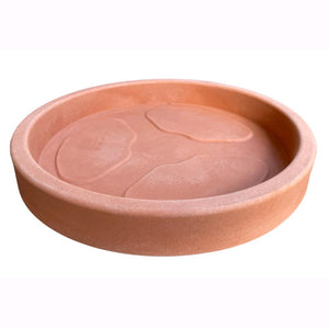 Vaso + Sottovaso in Resina Doppio Bordo Liscio Color Terracotta Impruneta 45 cm