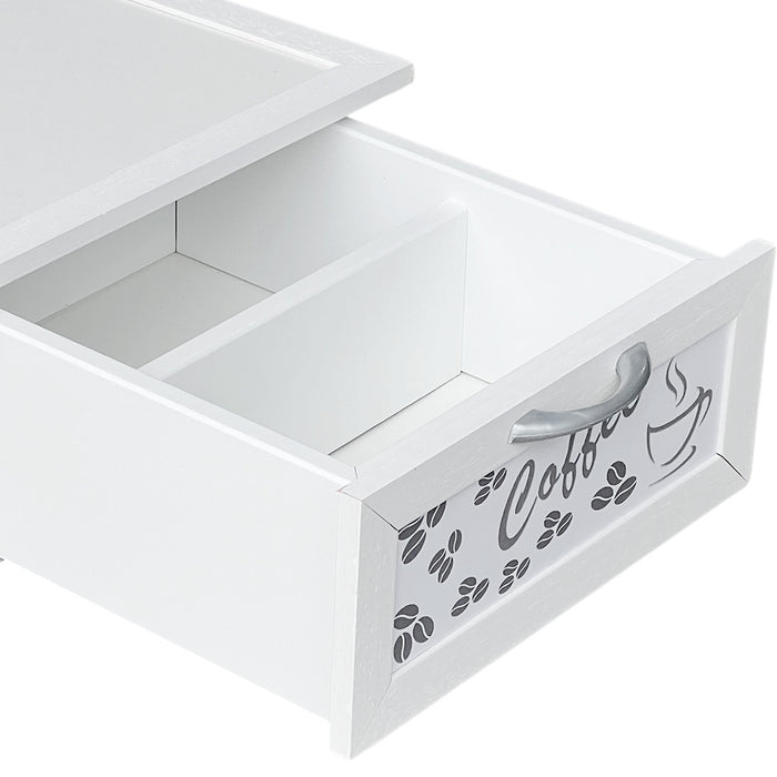 Cassetto contenitore bianco in legno portacapsule o cialde