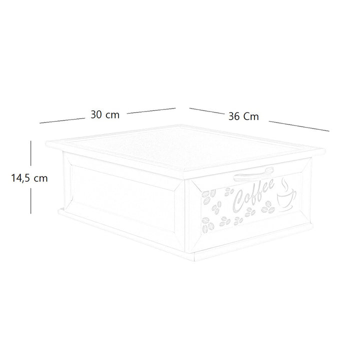 Cassetto contenitore bianco in legno portacapsule o cialde