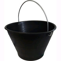 Secchio per Muratore in Pvc colore NERO  d. 34 cm - 8Lt -con manico zincato MADE in ITALY