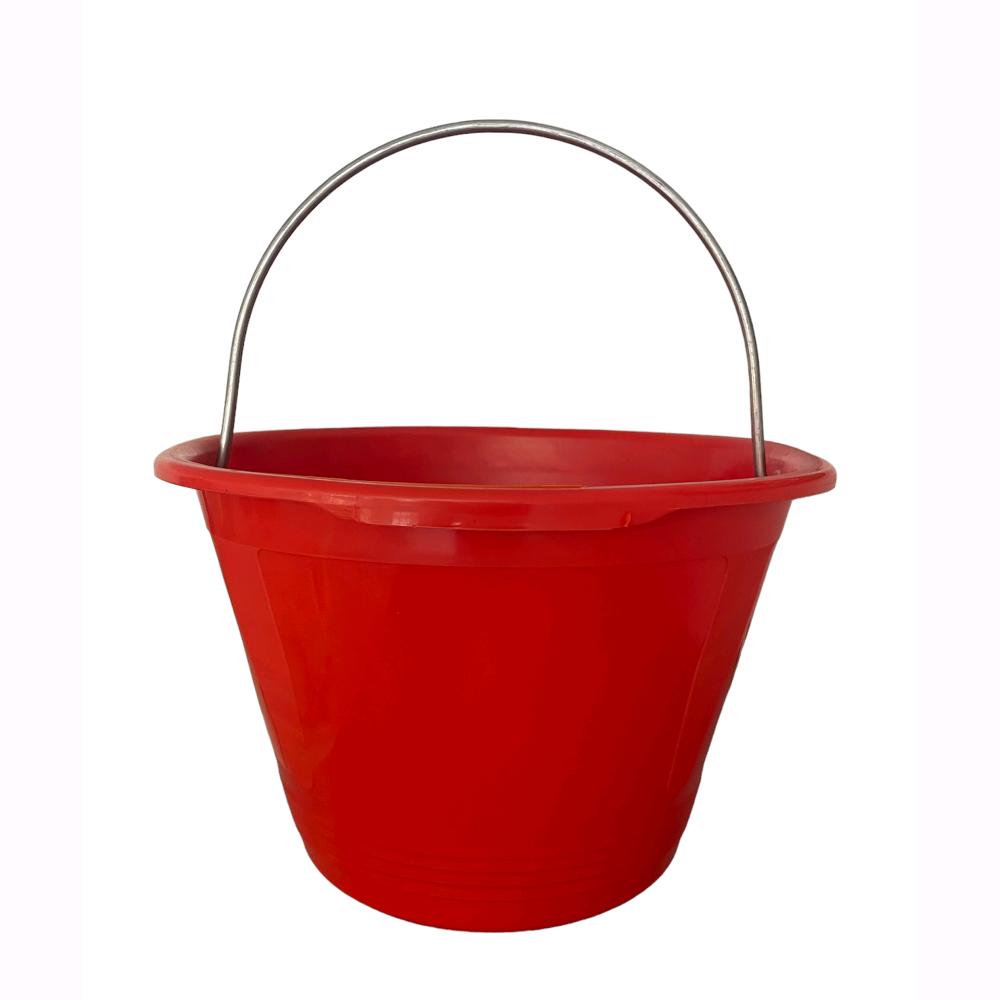 Secchio per Muratore in Pvc colore ROSSO  d. 36 cm - 10Lt -con manico zincato MADE in ITALY