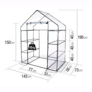 Serra da Giardino 8 Ripiani con copertura in PVC impermeabile 143x73x195H cm