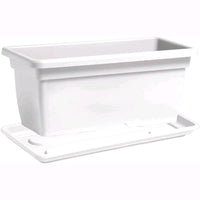 Vaso Rettangolare + Sottovaso in Plastica PPL Colore Bianco 100x45x40H cm 110 Litri