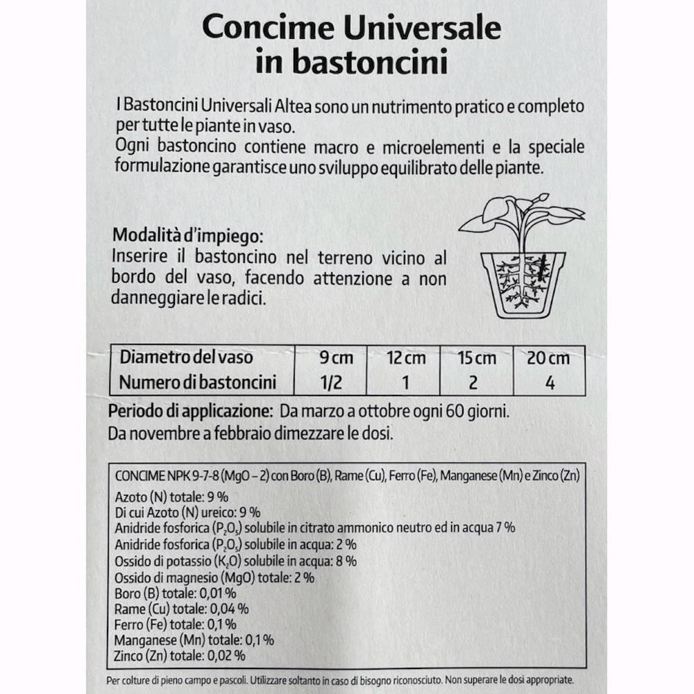 Concime completo in Bastoncini per Piante Universale 40 gr. Conf. da 30 pezzi 