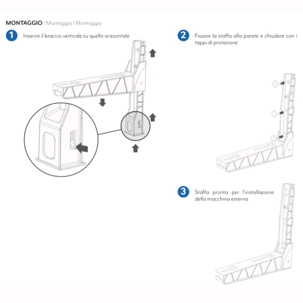 Staffe per condizionatori in Poliammide ad innesto rapido 520Ã—450 mm fino a 90 Kg