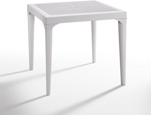 Tavolo da giardino in plastica quadrato Malmo effetto legno Bianco