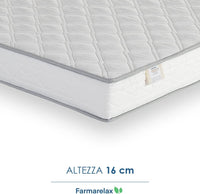 Materasso waterfoam 140x190 h16 cm ortopedico indeformabile antiacaro traspirante Made in Italy Farmarelax