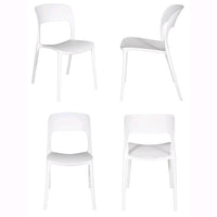 Set 4 Sedie Impilabili in polipropilene 83x56x46 cm Colore Bianco Design Moderno