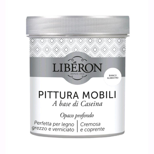 Liberon Pittura Vernice per Mobili alla Caseina Colore Bianco Alabastro 500 ml