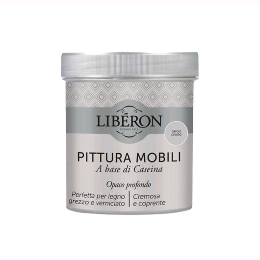 Liberon Pittura Vernice per Mobili alla Caseina Colore Grigio Chiaro 500 ml