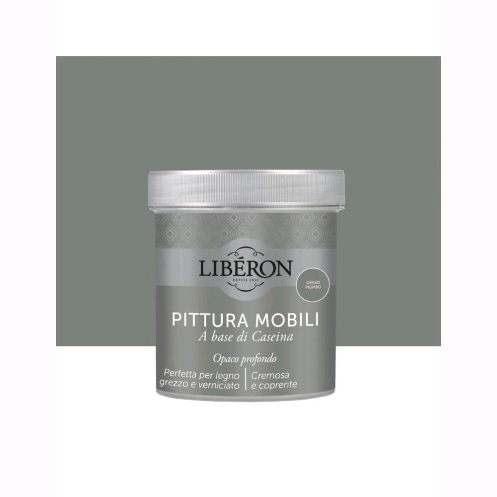 Liberon Pittura Vernice per Mobili alla Caseina Colore Grigio Piombo 500 ml