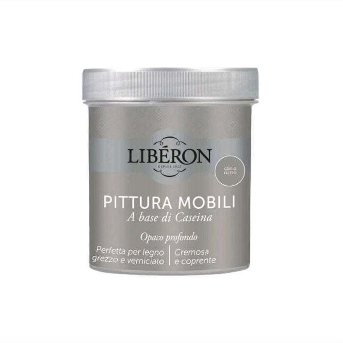 Liberon Pittura Vernice per Mobili alla Caseina Colore Grigio Feltro 500 ml