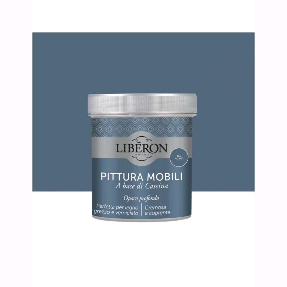 Liberon Pittura Vernice per Mobili alla Caseina Colore Blu Acciaio 500 ml