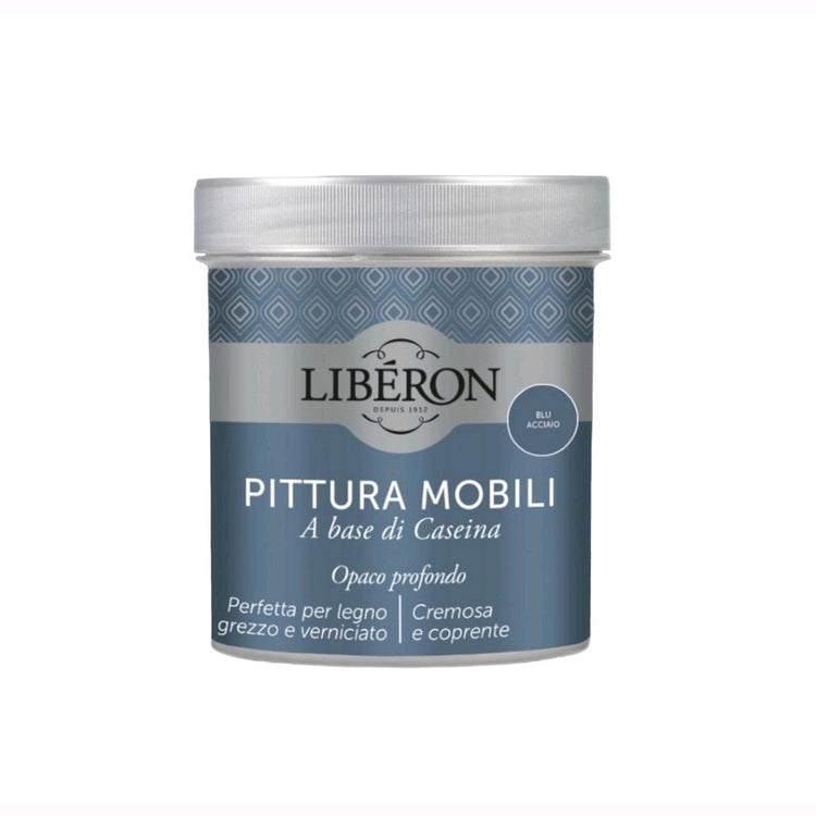 Liberon Pittura Vernice per Mobili alla Caseina Colore Blu Acciaio 500 ml