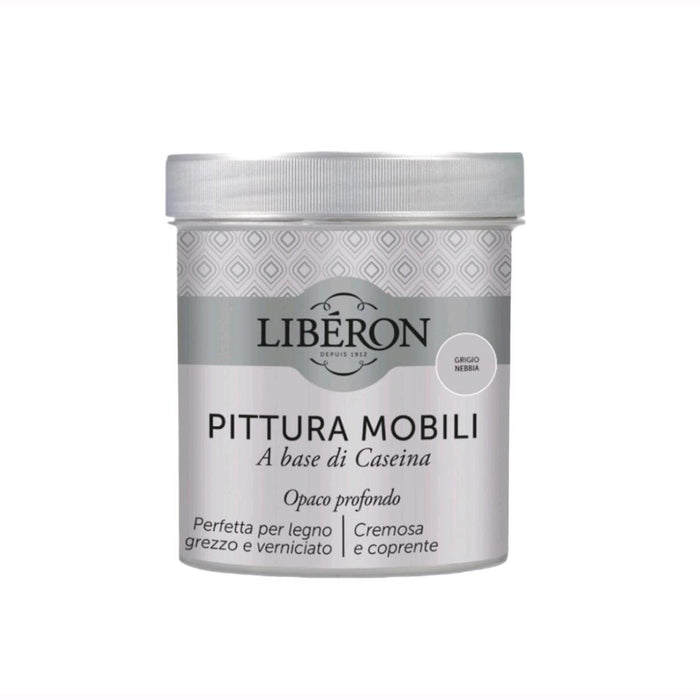 Liberon Pittura Vernice per Mobili alla Caseina Colore Grigio Nebbia 500 ml