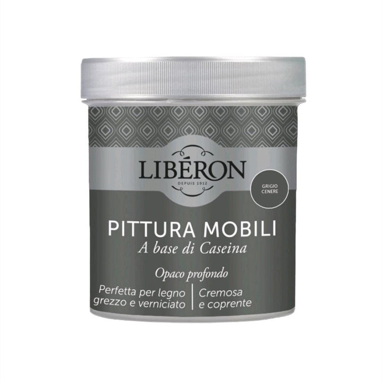 Liberon Pittura Vernice per Mobili alla Caseina Colore Grigio Cenere 500 ml