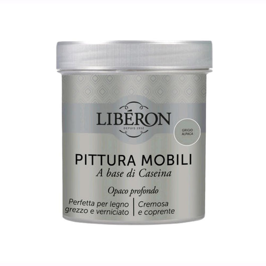 Liberon Pittura Vernice per Mobili alla Caseina Colore Grigio Alpaca 500 ml