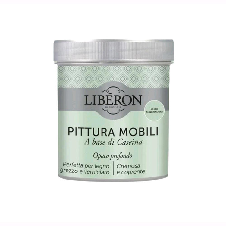 Liberon Pittura Vernice per Mobili alla Caseina Colore Verde Acquamarina 500 ml