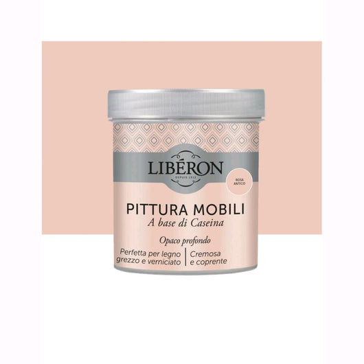 Liberon Pittura Vernice per Mobili alla Caseina Colore Rosa Antico 500 ml