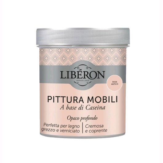 Liberon Pittura Vernice per Mobili alla Caseina Colore Rosa Antico 500 ml