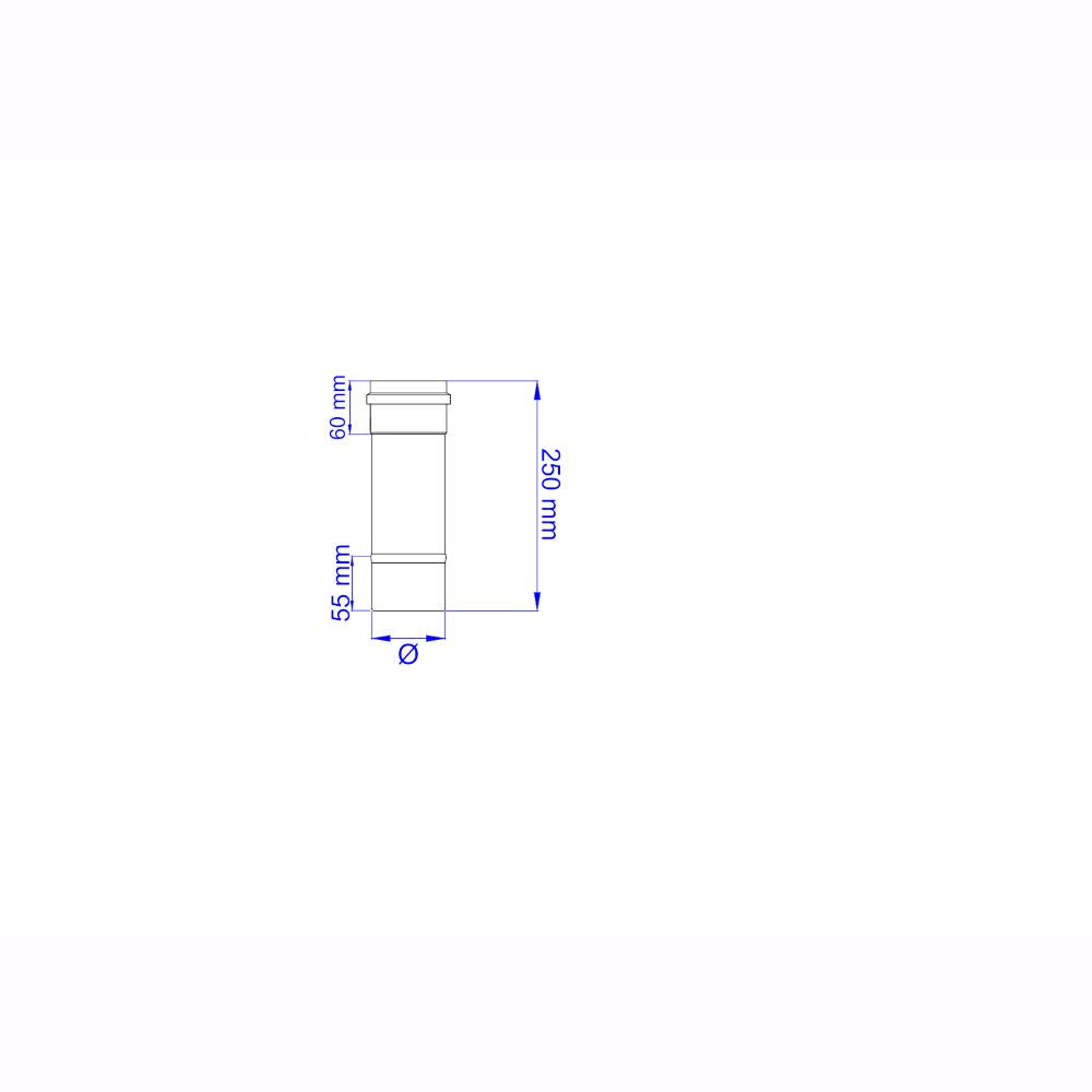 Tubo per Stufa a Pellet Acciaio rivestito con smalto porcellanato 25H cm 10 ⌀ cm - PNL1002