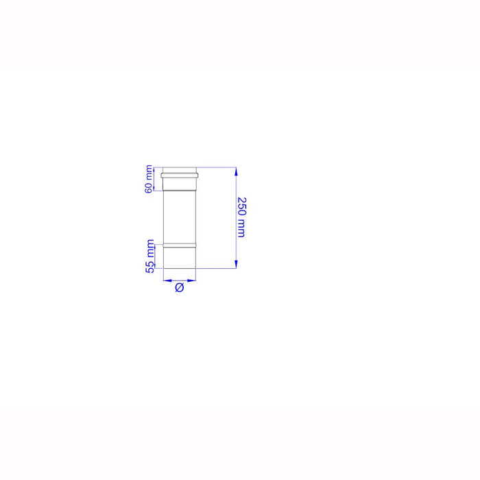 Tubo per Stufa a Pellet Acciaio rivestito con smalto porcellanato 25H cm 10 ⌀ cm - PNL1002