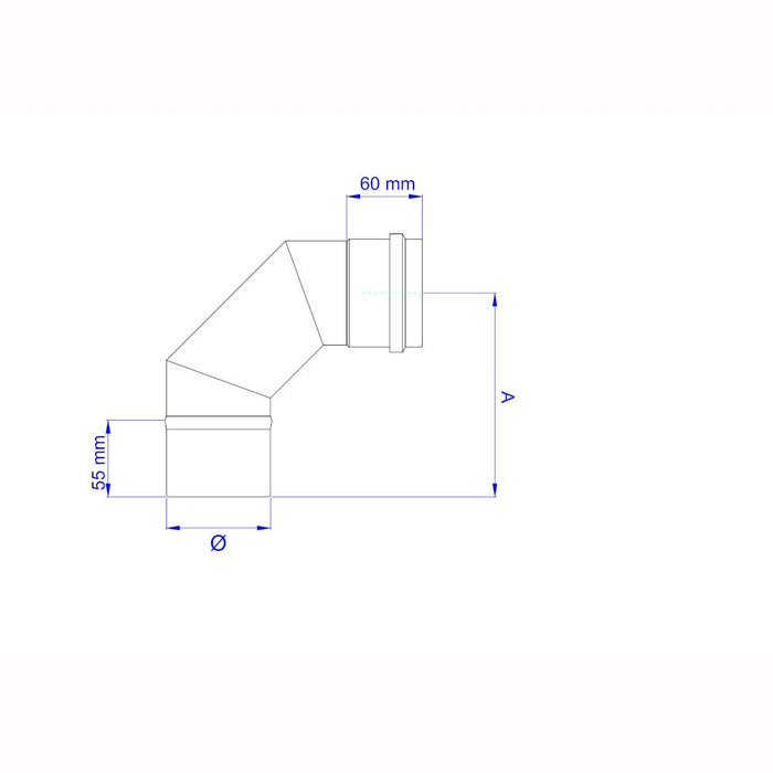 Gomito 90° per Stufa a Pellet Acciaio rivestito con smalto porcellanato 8 ⌀ cm - PN803