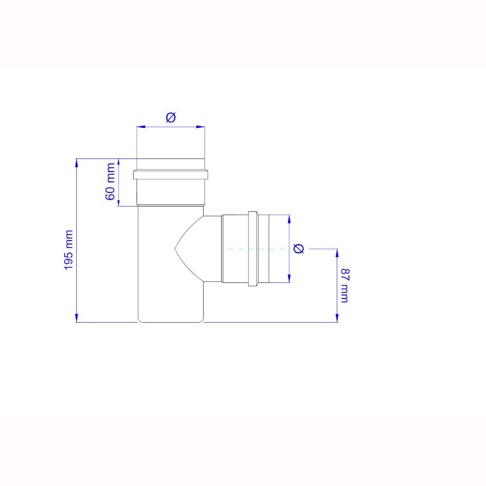 Raccordo a T F/F per Stufa a Pellet Acciaio rivestito con smalto porcellanato 10 ⌀ cm - PN1005F