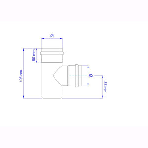 Raccordo a T F/F per Stufa a Pellet Acciaio rivestito con smalto porcellanato 10 ⌀ cm - PN1005F