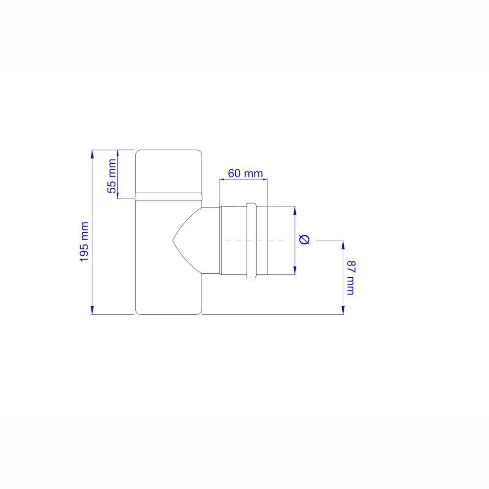 Raccordo a T M/F per Stufa a Pellet Acciaio rivestito con smalto porcellanato 10 ⌀ cm - PN1005M