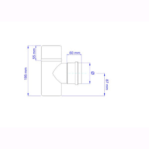 Raccordo a T M/F per Stufa a Pellet Acciaio rivestito con smalto porcellanato 10 ⌀ cm - PN1005M