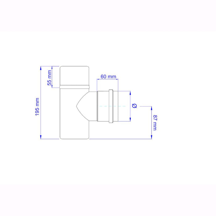 Raccordo a T M/F per Stufa a Pellet Acciaio rivestito con smalto porcellanato 10 ⌀ cm - PN1005M